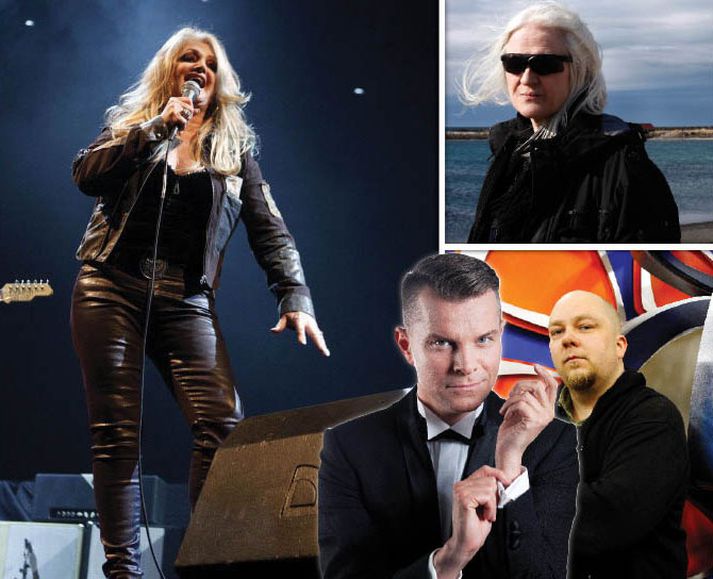 Réttsælis frá vinstri: Bonnie Tyler, Andrea Jóns, Doddi litli og Páll Óskar.
