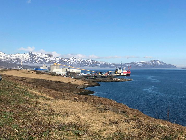 Tíu skipverjar súrálsflutningaskips veiktust af Covid-19. Skipið hefur verið við Mjóeyrarhöfn á Reyðarfirði frá 20. mars. Myndin er úr safni.