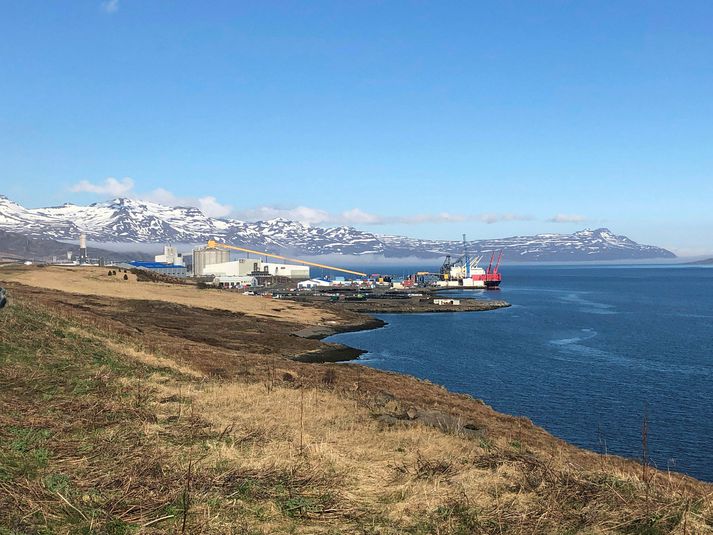 Tíu skipverjar súrálsflutningaskips veiktust af Covid-19. Skipið hefur verið við Mjóeyrarhöfn á Reyðarfirði frá 20. mars. Myndin er úr safni.