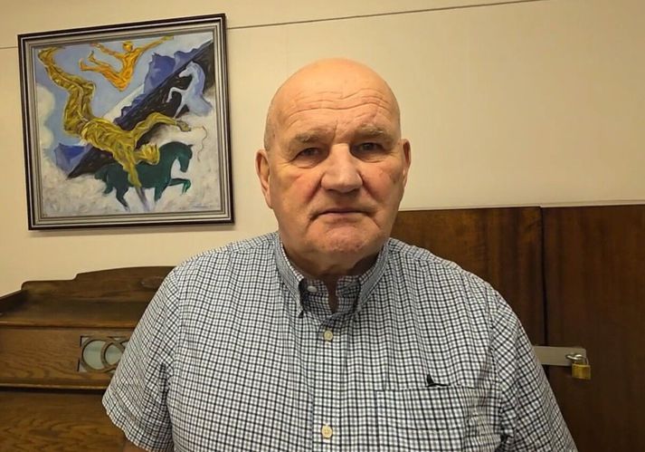 Björn Snæbjörnsson, formaður Landssambands eldri borgara á fundinum í Reykholti í Bláskógabyggð.