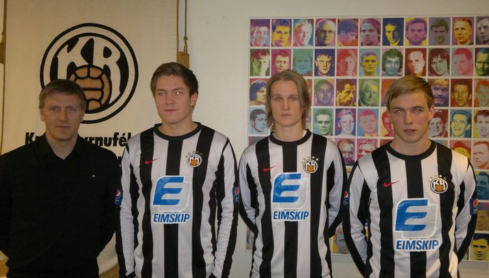Rúnar Kristinsson, þjálfari KR, með Hauki Haukssyni, Atla Sigurjónssyni og Þorsteini Ragnarssyni.