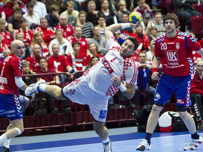 Blazenko Lackovic skoraði sex mörk fyrir Króata.