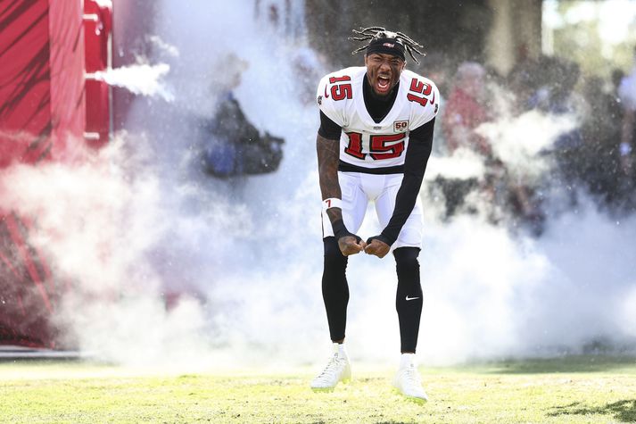 Tez Johnson var óvænt stjarna hjá Tampa Bay Buccaneers um síðustu helgi og fyndin saga hans var tekin fyrir í Lokasókninni.