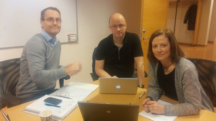 Úr húsnæði ríkissáttasemjara í morgun.