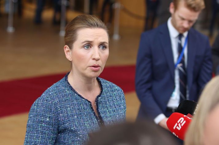 Mette Frederiksen, forsætisráðherra Danmerkur, kynnti hertar aðgerðir í dag.