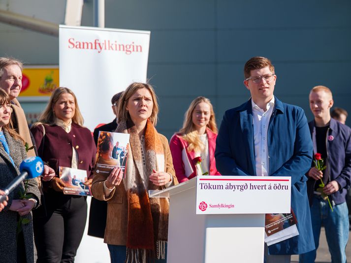 Kristrún Frostadóttir forsætisráðherra kynnti nýtt útspil í Kópavogi í dag.