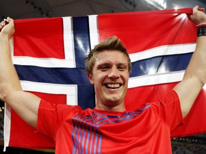Norðmaðurinn Andreas Thorkildsen kann greinilega vel við sig i umhverfi Ólympíuleikanna.