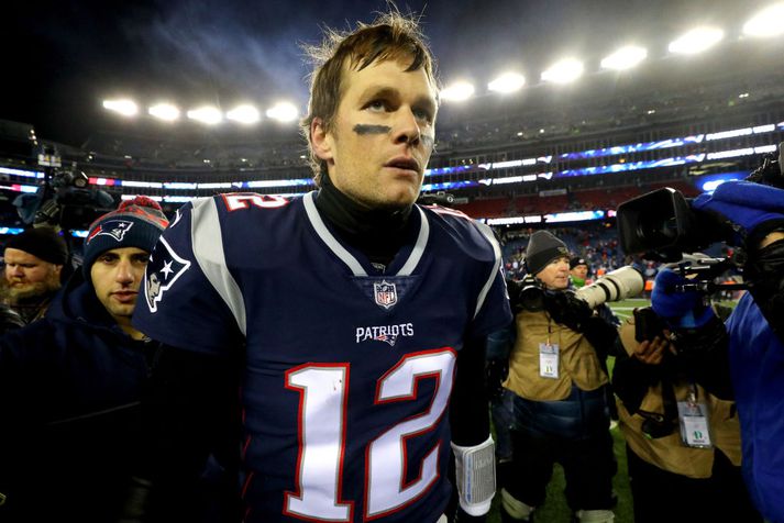 Tom Brady og félagar hans í New England Patriots leika til úrslita í Super Bowl.