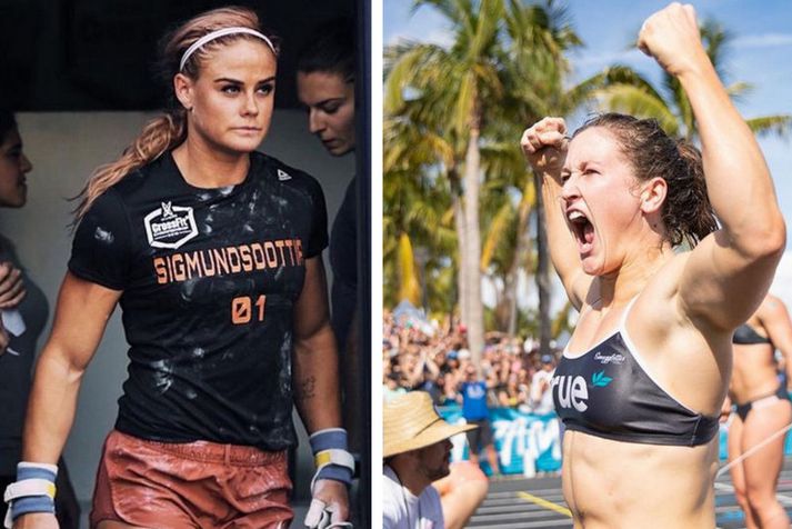 Sara Sigmundsdóttir og Tia-Clair Toomey berjast um sigurinn í Miami.