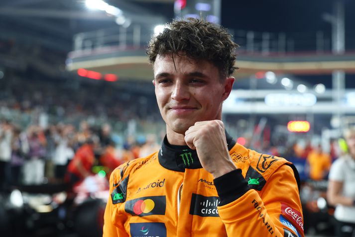 Lando Norris náði ráspól í Ungvrjalandi þrátt fyrir að Ferrari bílarnir voru fljótari til að byrja með.