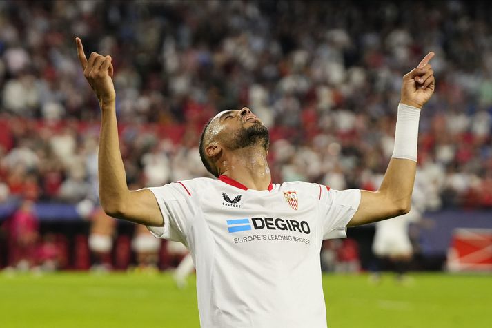 Youssef En-Nesyri er leikmaður Sevilla og skoraði í Meistaradeildarleiknum á móti FCK.