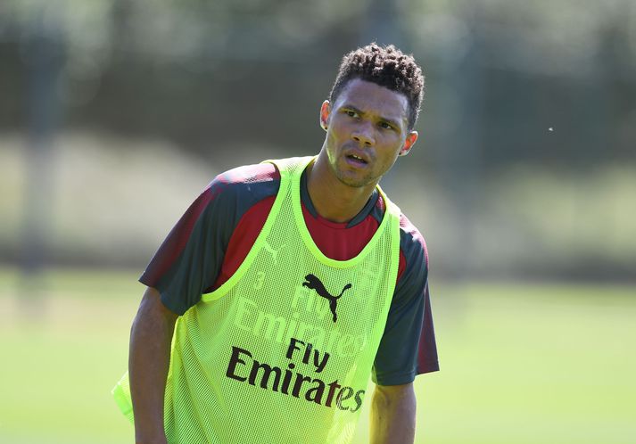 Gibbs á æfingu með Arsenal.