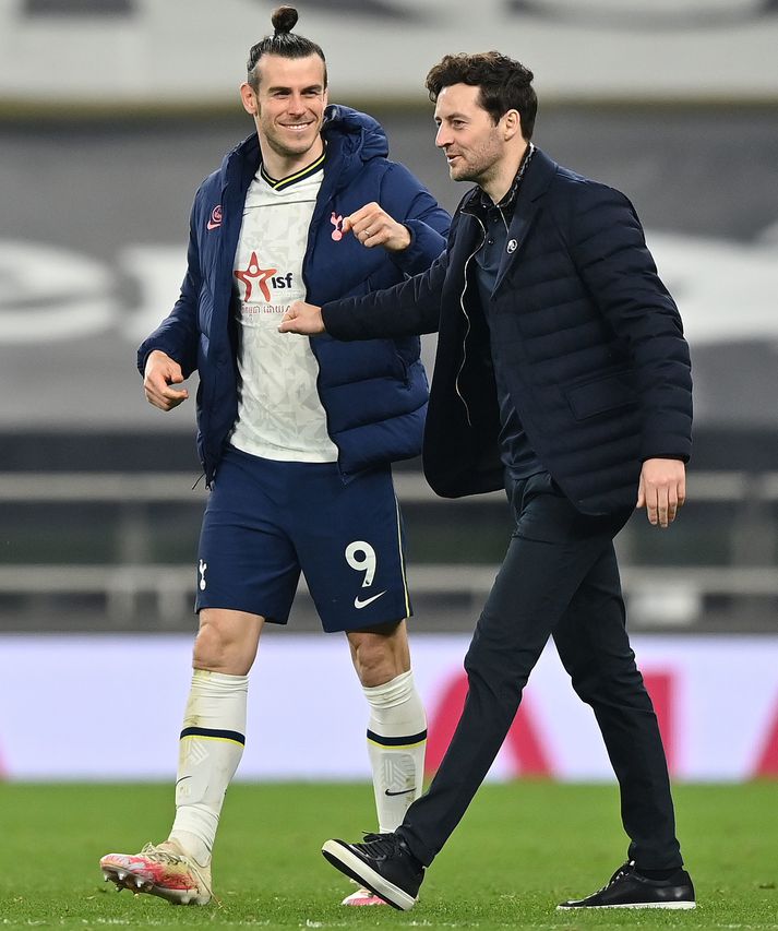 Gareth Bale og Ryan Mason eftir sigur liðsins gegn Sheffield United í dag.