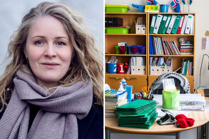 Íris segir kennara í öllum skólum búa til sitt eigið námsefni og það sé illa farið með tíma og fjármuni þegar það gæti verið miðlægur gagnagrunnur.