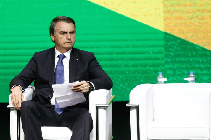 Jair Bolsonaro var stunginn þegar hann var í framboði til forseta Brasilíu.