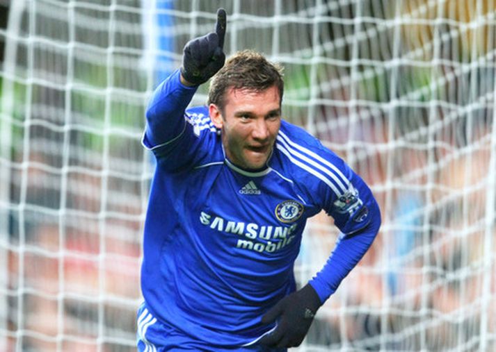 Shevchenko fagnar hér marki sínu gegn Sunderland fyrr í mánuðinum.