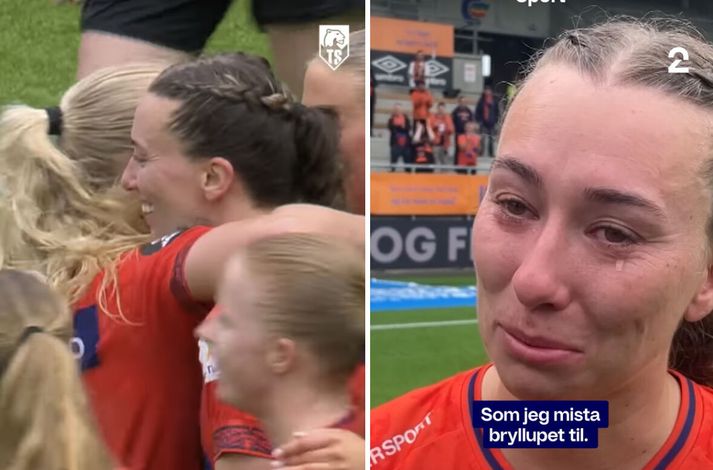 Katarina Sunde felldi tár í viðtali eftir sjö marka leik sinn, þegar hún ræddi um brúðkaup bróður síns.