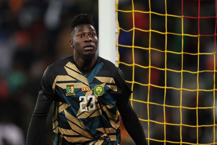 André Onana er landsliðsmarkmaður Kamerún en tókst ekki að koma í veg fyrir mark Grænhöfðaeyja í gær. 