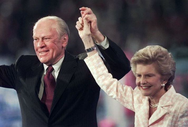 Gerald og Betty ford Árið 1996 var þeim hjónum ákaft fagnað á þingi Repúblikanaflokksins.