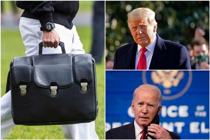 Um leið og „kex“ Biden hefur verið virkjað, snýr fylgdarmaður Trump aftur til Washington með kjarnorkufótboltann.