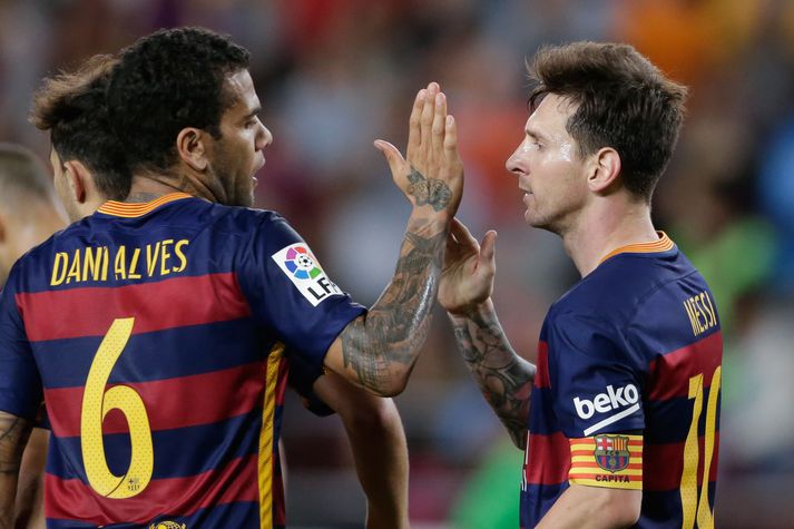 Alves og Messi ná vel saman.