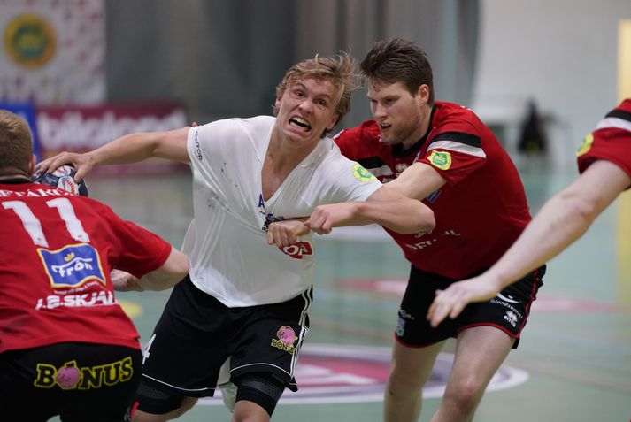 Gísli Þorgeir Kristjánsson var öflugur í kvöld.