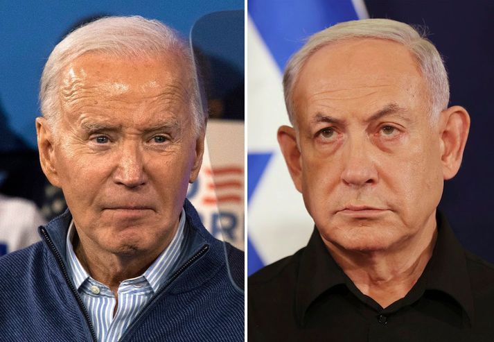 Joe Biden og Benjamín Netanjahú.