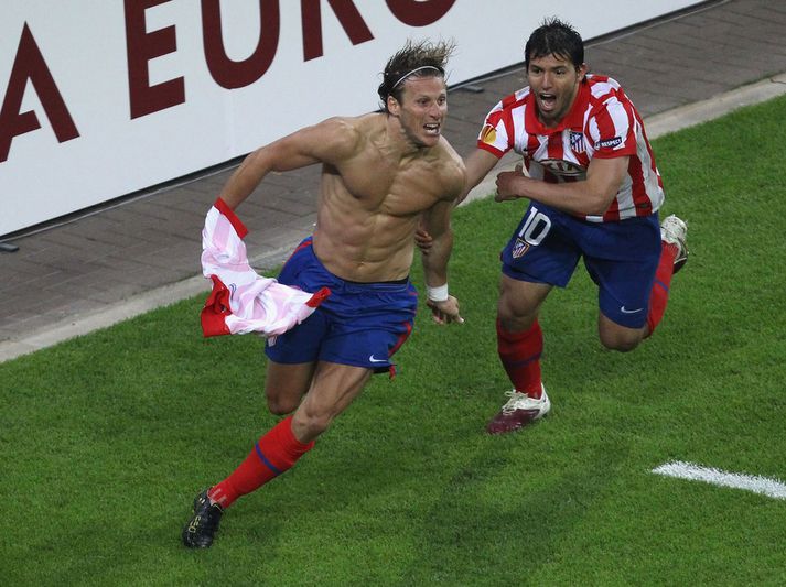 Diego Forlan og Sergio Aguero.
