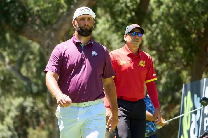 Spánverjarnir Jon Rahm og Sergio Garcia þéna vel á LIV mótaröðinni. 