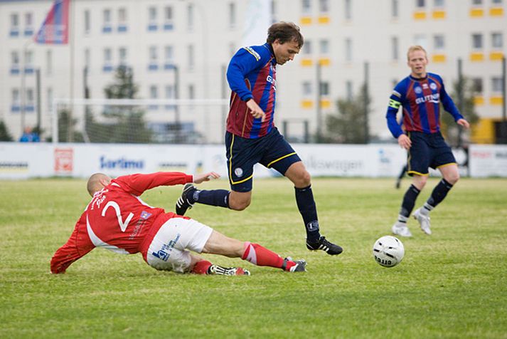 Jakob Spangsberg í leik með Leikni. Mynd/Matthías Ægisson Leiknir.com