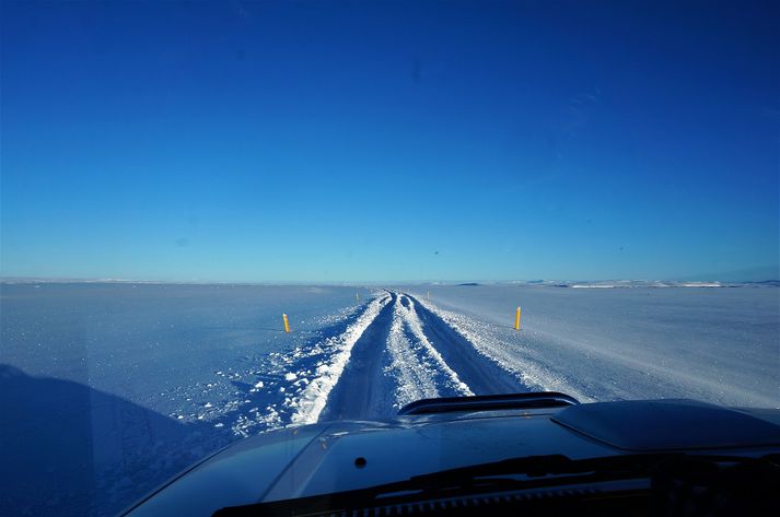 Svona var staðan í febrúar á Dettifossvegi.