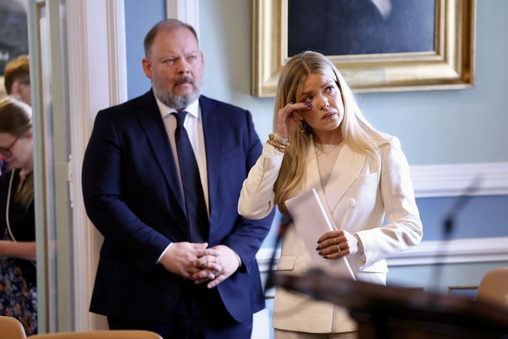 Nokkur tár féllu þegar Áslaug kvaddi.