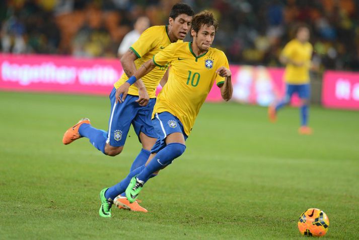 Neymar í leiknum í dag.
