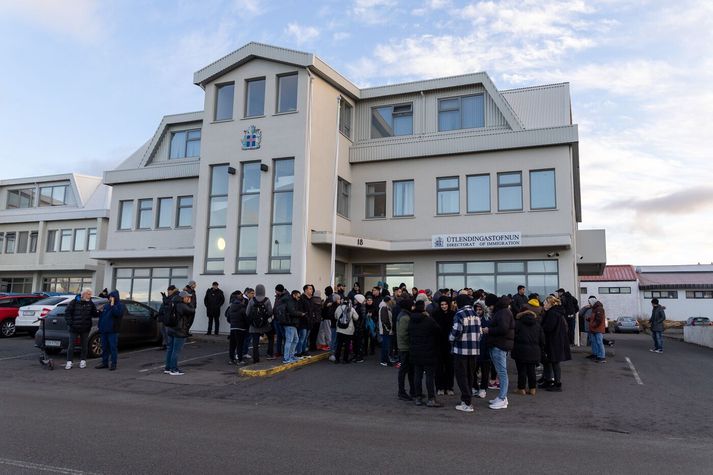 Frá mótmælum við Útlendingastofnun árið 2023.