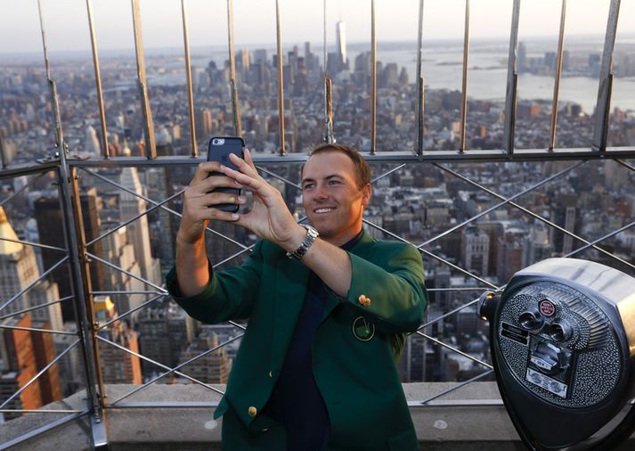 Jordan Spieth í Empire State byggingunni.