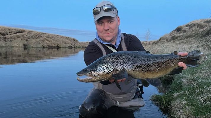Flottur urriði úr Minnivallalæk