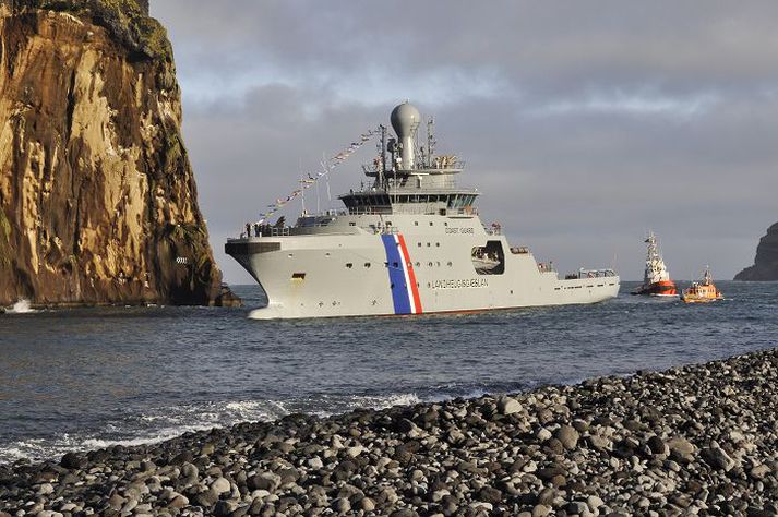 Í viðgerð Þór stoppaði stutt við á Íslandsmiðum eftir að hann kom til landsins þar sem galli fannst í annarri af aðalvélum skipsins.Fréttablaðið/Óskar 