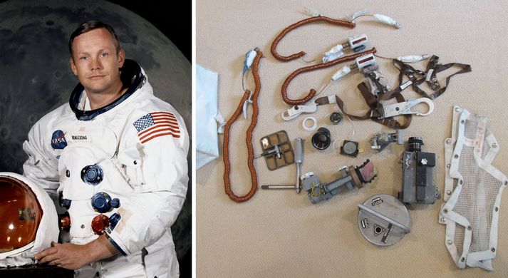 Nei Armstrong virðist hafa hirt ýmsa muni úr Apollo 11 geimfarinu.