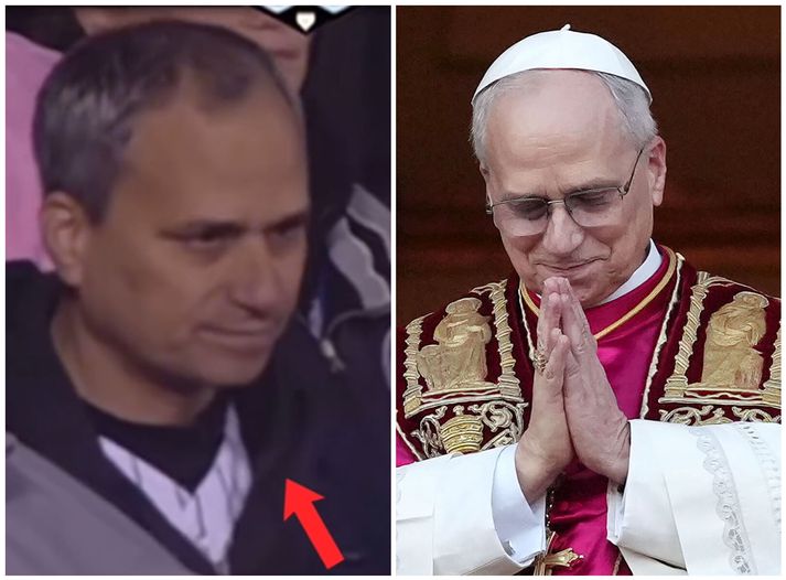 Leó fjórtándi heitir réttu nafni Robert Prevost og er frá Chicago. Hér eru myndir af honum með tuttugu ára millibili.