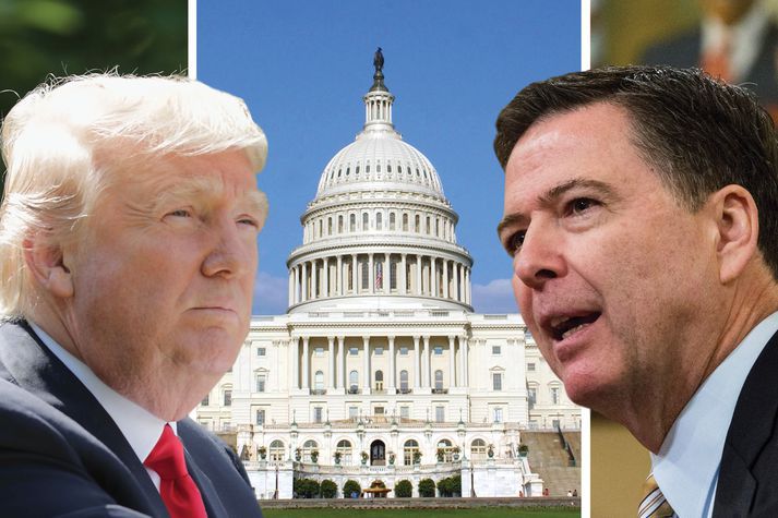 James Comey, fyrrverandi forstjóra FBI og Donald Trump, forseti Bandaríkjanna.