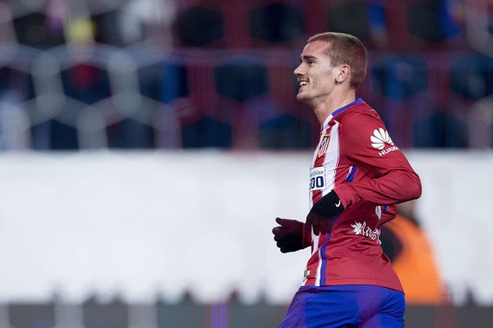 Antoine Griezmann gerði tvö mörk í dag.