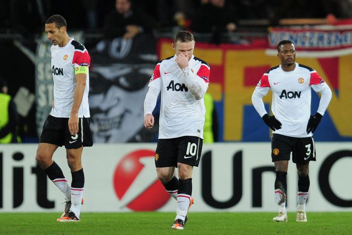 Leikmenn Man. Utd svekktir eftir tapið gegn Basel.
