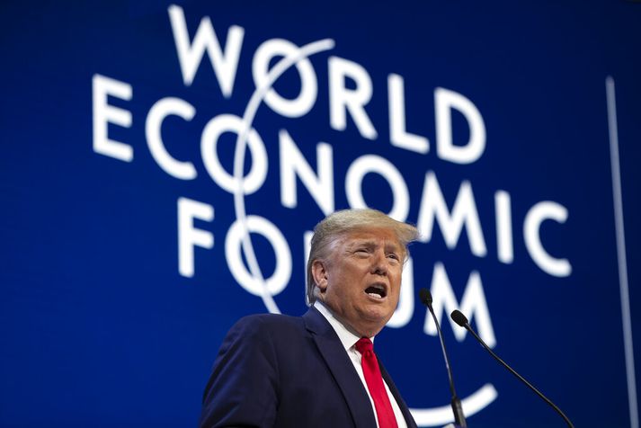 Donald Trump talaði í hálftíma í Davos.