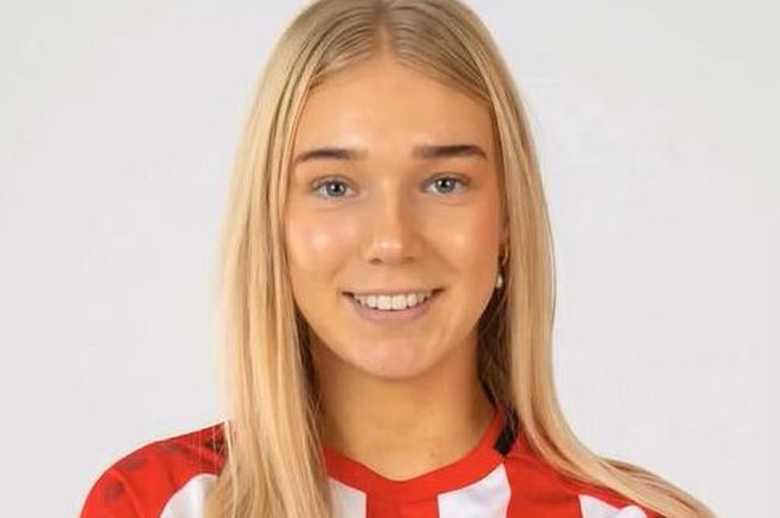 Björg Gunnlaugsdóttir verður í röndóttum búningi og áfram í Bestu deildinni næsta sumar.