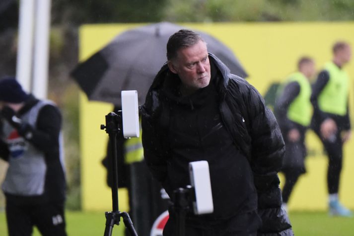 Heimir Guðjónsson var ánægður með sitt lið en ekki dómarann.