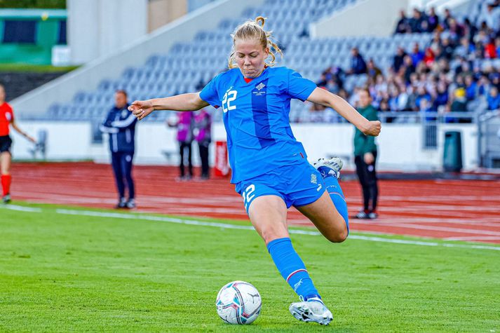 Amanda Andradóttir skoraði og lagði upp fyrir Kristianstad í dag.