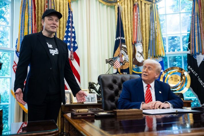 Elon Musk og Donald Trump voru fantagóðir félagar.