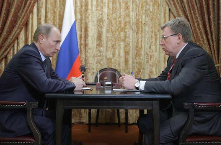 Alexei Kúdrín og Vladimir Pútín