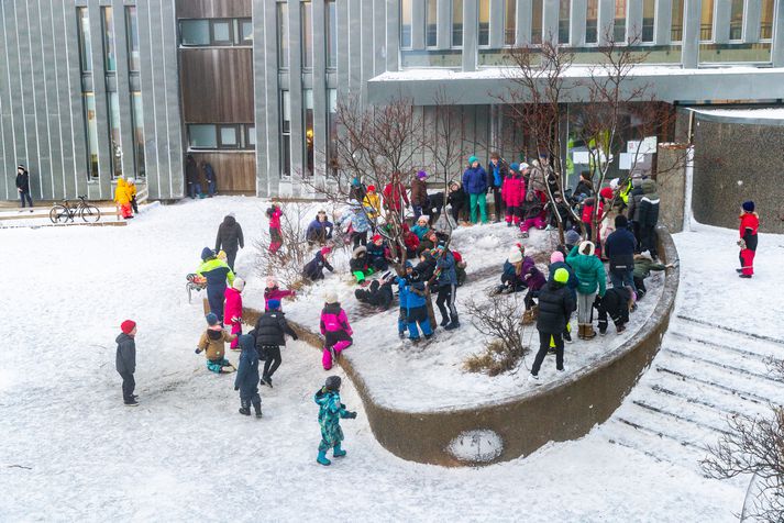 Börn í Reykjavík verða heima á morgun.