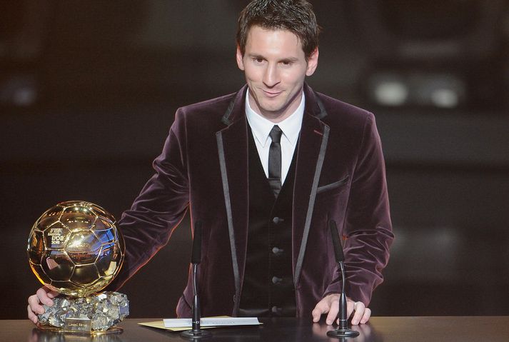 Lionel Messi tók við Gullbolta FIFA í kvöld.